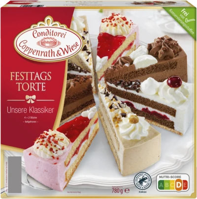 Sahne-Torten, Festtagstorte, Auswahl, Erdbeer-Joghurt, Schwarzwälder-Kirsch, Schokoladen-Sahne-Torte 