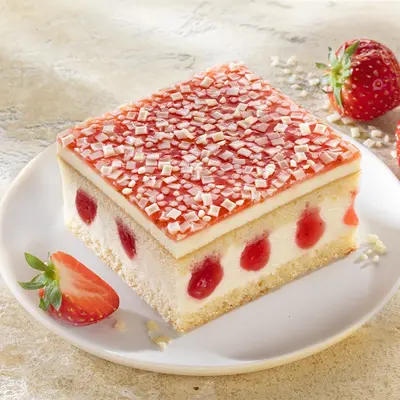 Zeit für Genuss Erdbeer-Vanille-Blechkuchen