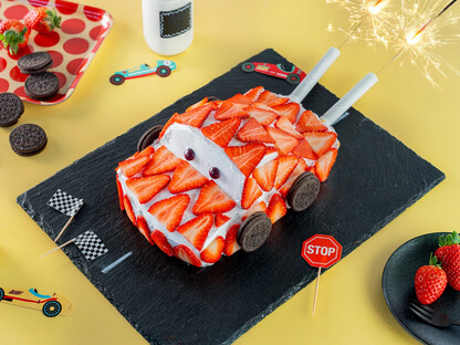Auto-Torte aus einem Käsekuchen von Coppenrath & Wiese