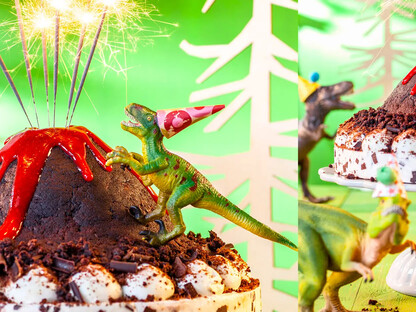 Vulkan Dinosaurier Kindertorte