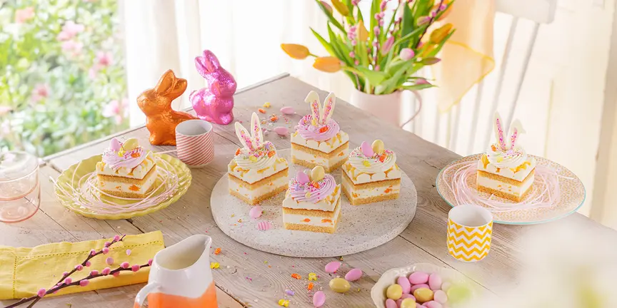 Hasenohren Kuchen mit niedlichen Osternestern