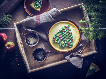 Tannenbaum auf Käsekuchen