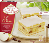 gedeckter Apfel Blechkuchen, Café Landhaus, fertig gebacken, vorportioniert