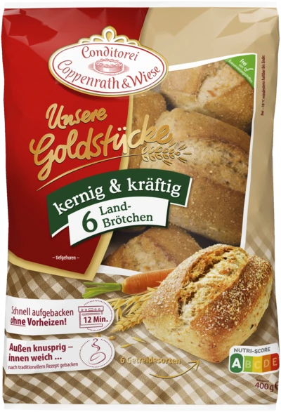 Land-Brötchen unsere Goldstücke kernig & kräftig 