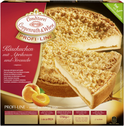 Coppenrath & Wiese Käse-Torte mit Aprikosen & Streuseln (Profi Line)