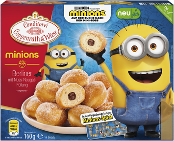 Minions Berliner mit Nuss-Nougat Creme