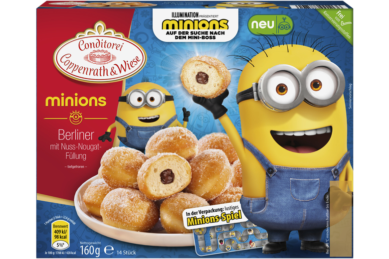 Minions Berliner mit Nuss Nougat Füllung